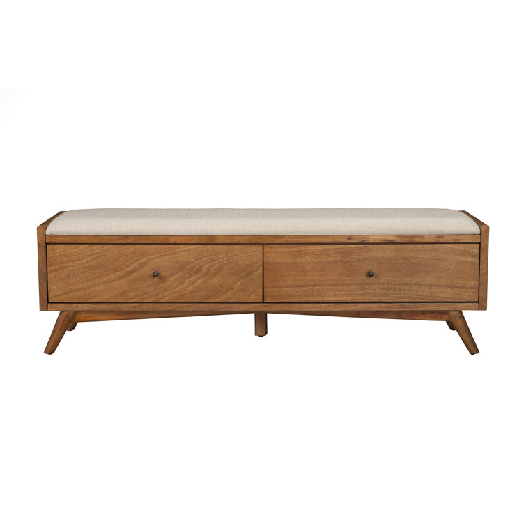 AllModern Williams Upholstered Wood Drawer Storage Bench & Reviews